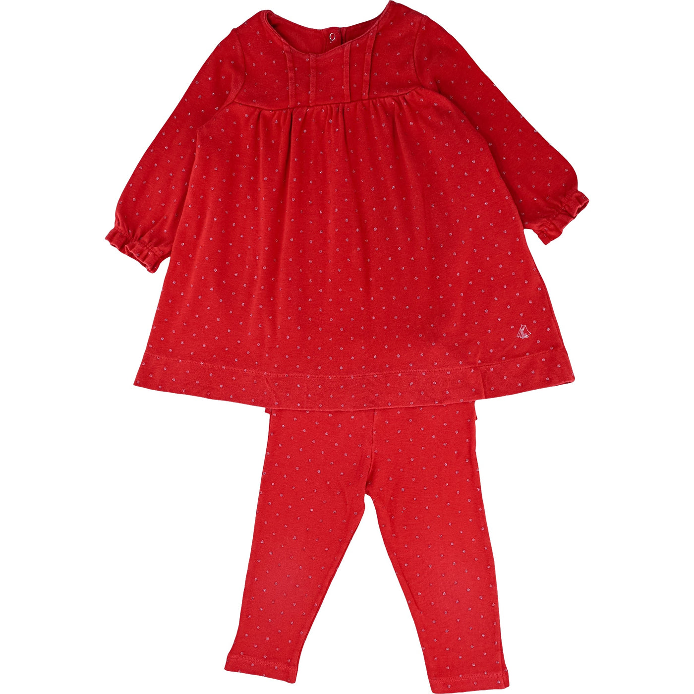 Ensemble robe à manches longues + legging de seconde main en coton pour bébé fille de 18 mois - Vue 2