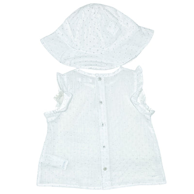 Ensemble t-shirt à manches courtes + bob de seconde main en coton pour bébé fille de 6 mois - Vue 1