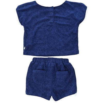 Ensemble t-shirt à manches courtes + pantalon de seconde main en matière éponge pour bébé de 3 mois - Vue 2