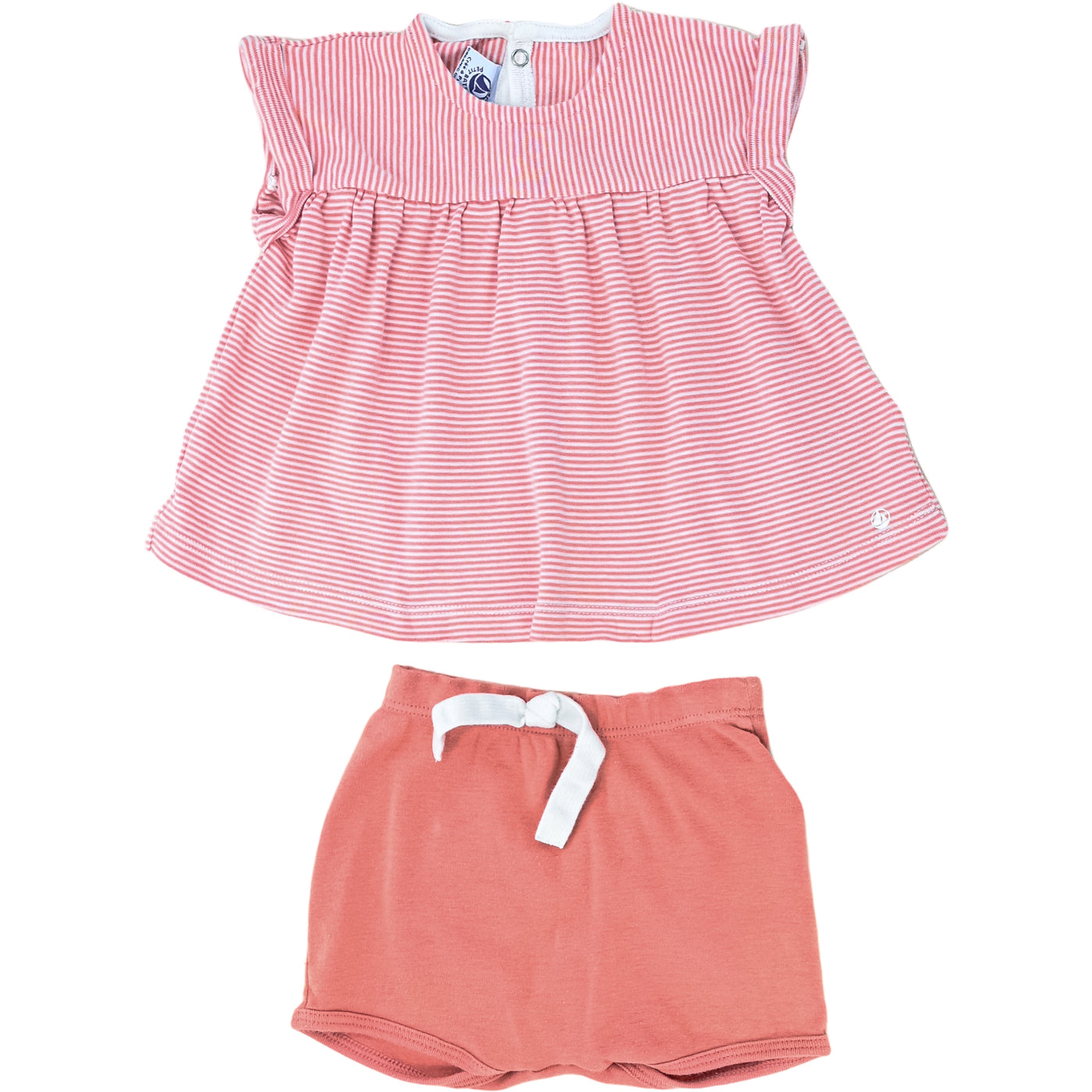 Ensemble T-shirt à manches courtes + Short 6 mois en coton bio