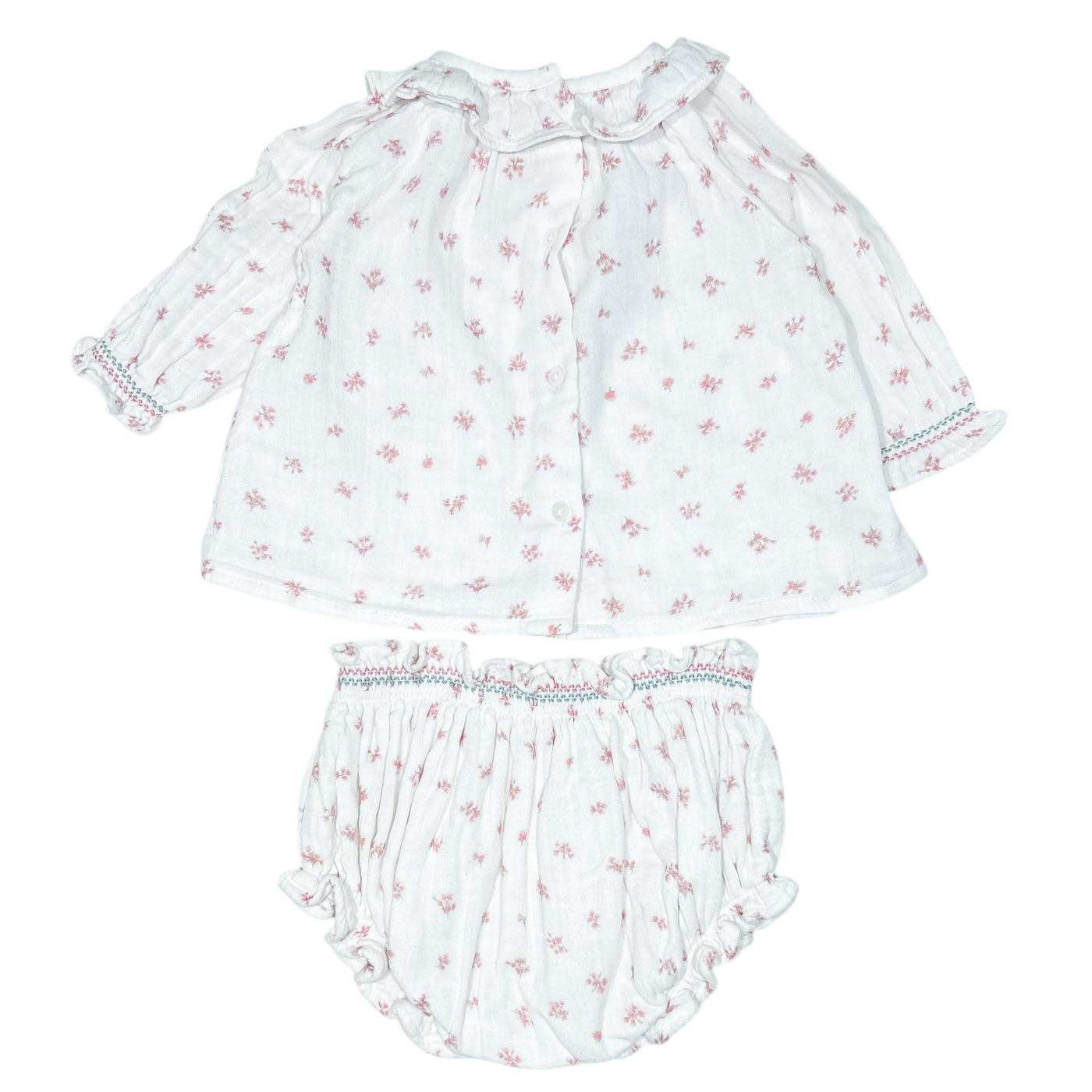 Ensemble t-shirt à manches longues + bloomer de seconde main en coton pour bébé fille de 3 mois - Vue 2