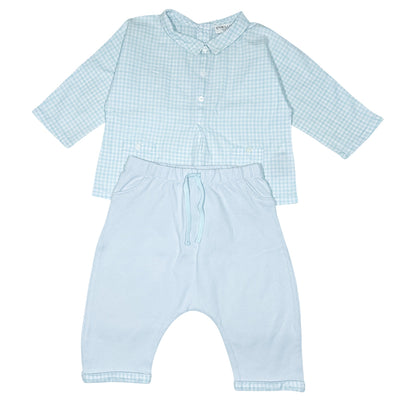 Ensemble t-shirt à manches longues + sarouel de seconde main en coton pour bébé garçon de 9 mois - Vue 1