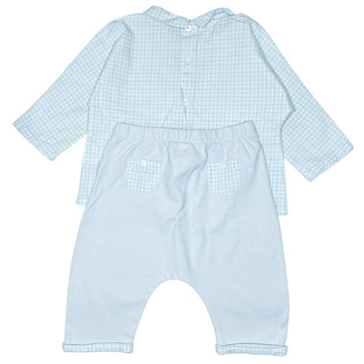 Ensemble t-shirt à manches longues + sarouel de seconde main en coton pour bébé garçon de 9 mois - Vue 2