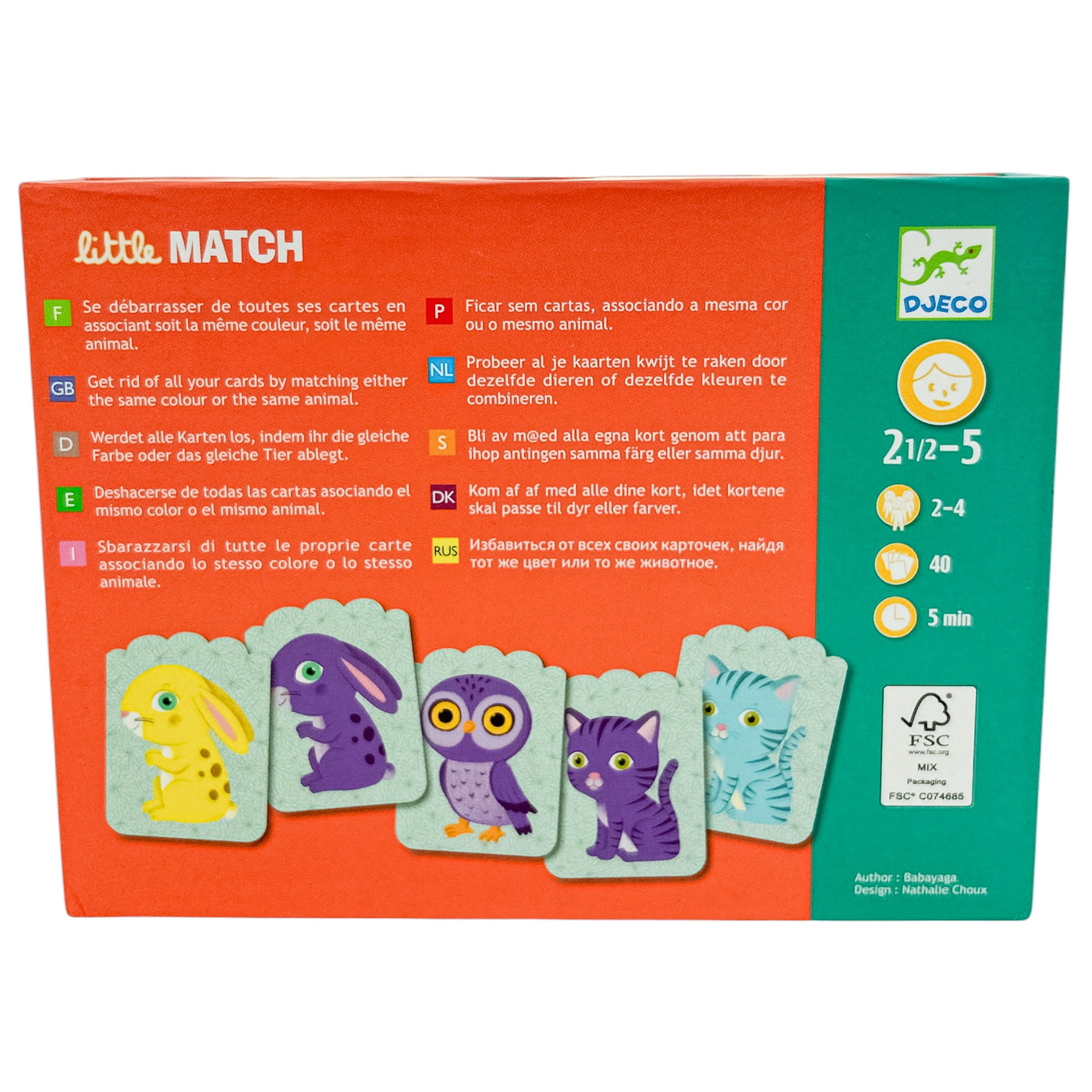 Jeu éducatif "Jeu d''association des Formes et Couleurs Little Match" de seconde main en carton pour enfant à partir de 24 mois - Vue 3