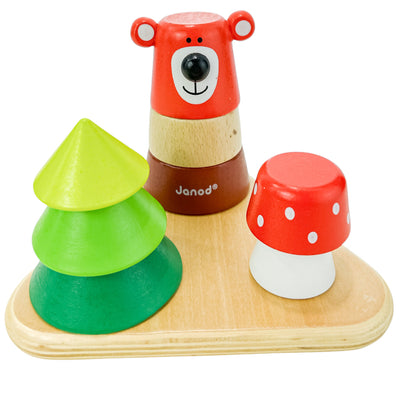 Anneaux à empiler "Jeu Forêt à empiler" de seconde main en bois pour enfant à partir de 12 mois - Vue 1