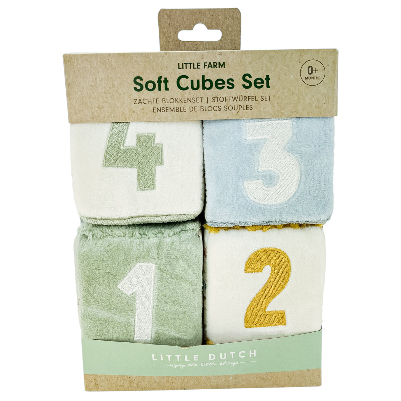 Jouet d'éveil "Lot de 4 Cubes Doux Little Farm" de seconde main en tissu pour enfant à partir de 6 mois - Vue 1