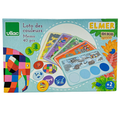 Jeu de loto "Loto mémo des couleurs Elmer" de seconde main en bois pour enfant à partir de 24 mois - Vue 1