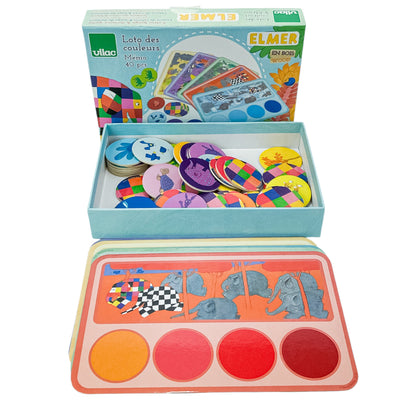 Jeu de loto "Loto mémo des couleurs Elmer" de seconde main en bois pour enfant à partir de 24 mois - Vue 2