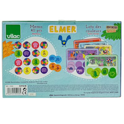 Jeu de loto "Loto mémo des couleurs Elmer" de seconde main en bois pour enfant à partir de 24 mois - Vue 3