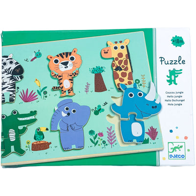 Puzzle premier âge "Puzzle à encastrement Coucou jungle" de seconde main en bois pour enfant à partir de 18 mois - Vue 1
