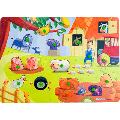 Puzzle premier âge "Puzzle à encastrement La Ferme" de seconde main en bois pour enfant à partir de 18 mois - Vue 1