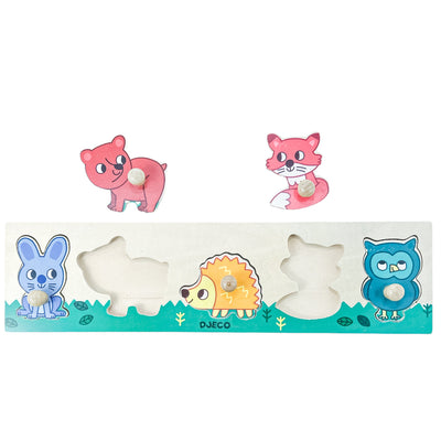 Puzzle premier âge "Puzzle à encastrer Animaux de la forêt" de seconde main en bois pour enfant à partir de 6 mois - Vue 2