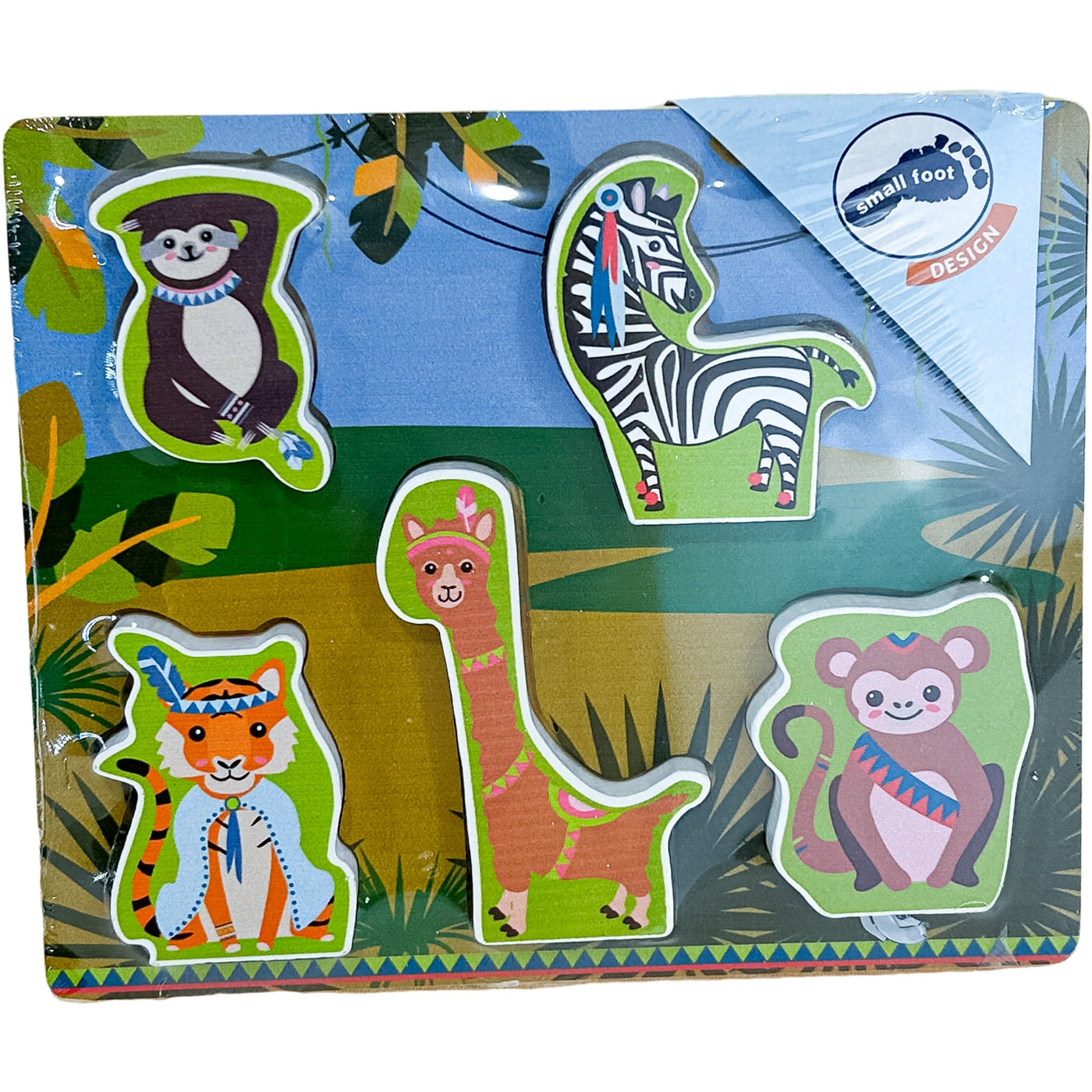 Puzzle premier âge "Puzzle d''encastrement tactile jungle" de seconde main en bois pour enfant à partir de 12 mois - Vue 1