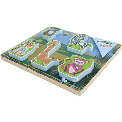 Puzzle premier âge "Puzzle d''encastrement tactile jungle" de seconde main en bois pour enfant à partir de 12 mois - Vue 2