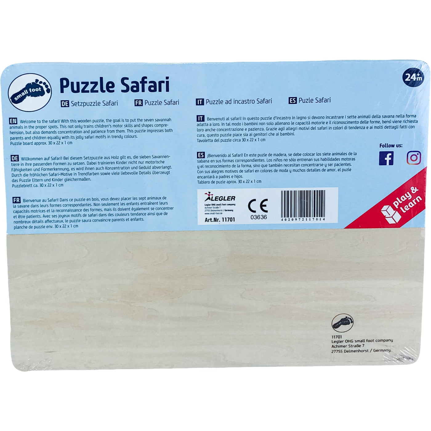 Puzzle premier âge "Puzzle Safari" de seconde main en bois pour enfant à partir de 2 ans - Vue 2