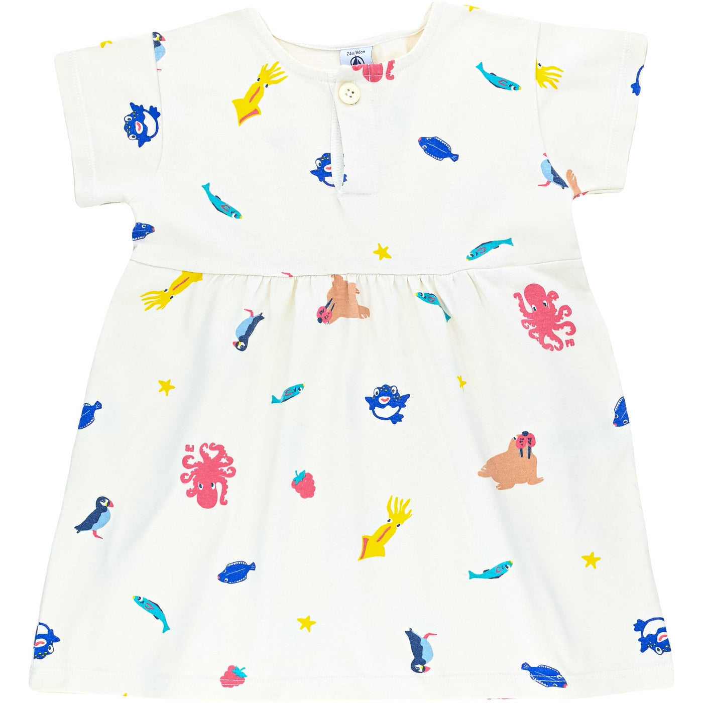 Robe à manches courtes de seconde main en coton bio pour bébé fille de 24 mois - Vue 1