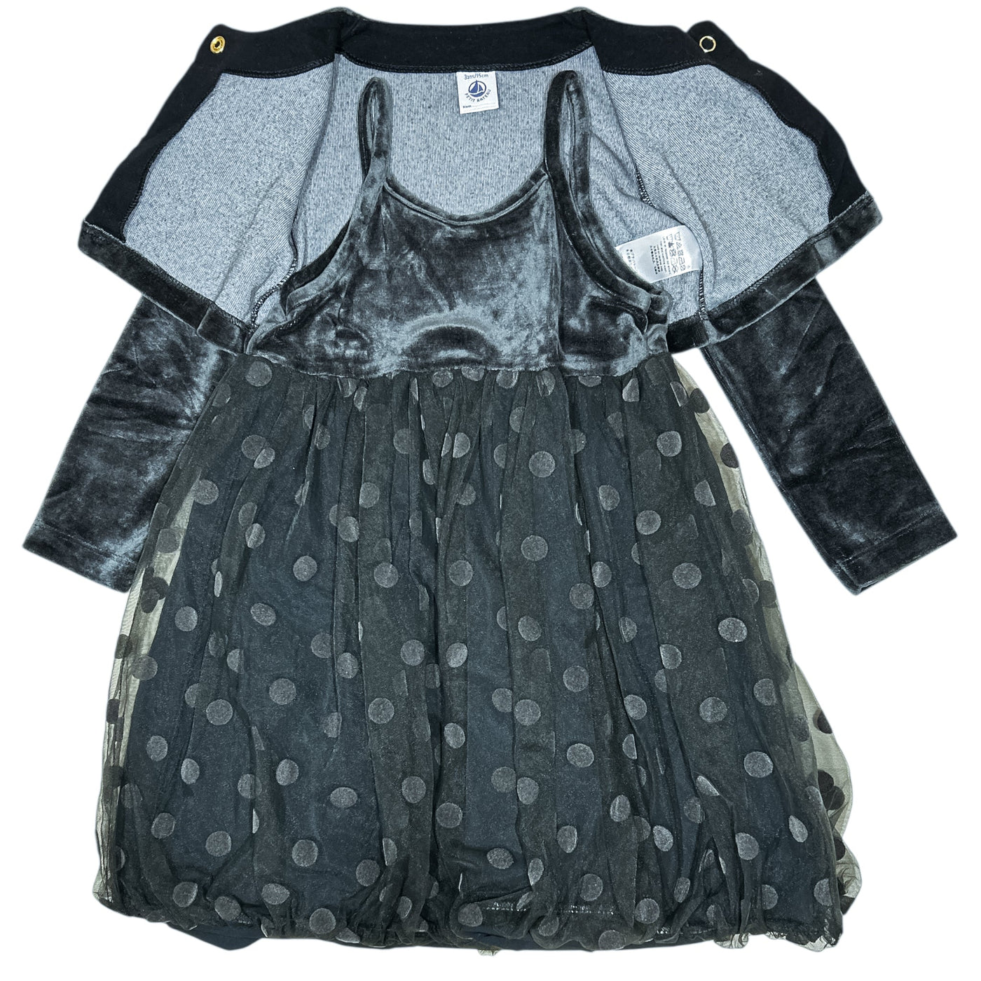 Robe de cérémonie de seconde main en velours pour enfant fille de 3 ans - Vue 2