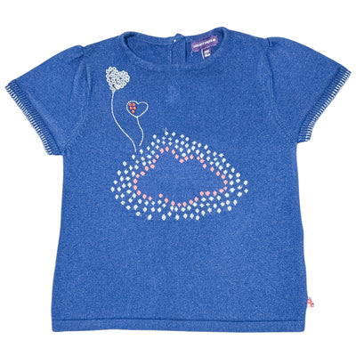 T-Shirt à manches courtes de seconde main en coton et laine pour enfant fille de 3 ans - Vue 1