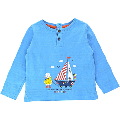 T-Shirt à manches longues de seconde main en coton pour bébé garçon de 12 mois - Vue 2