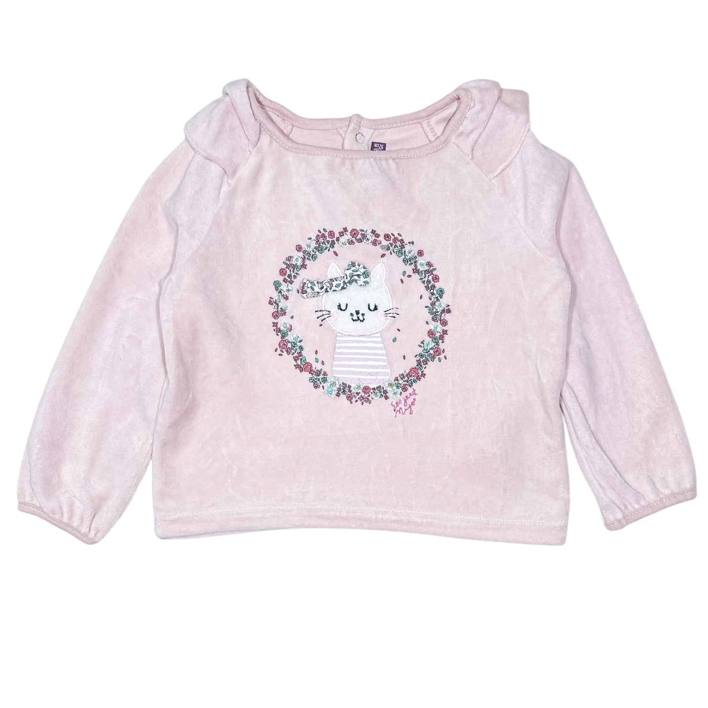 T-Shirt à manches longues de seconde main en velours pour bébé fille de 24 mois - Vue 1
