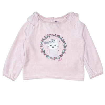 T-Shirt à manches longues de seconde main en velours pour bébé fille de 24 mois - Vue 1