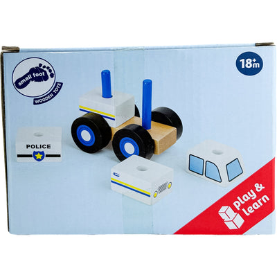 Voiture de police "Voiture de police à construire" de seconde main en bois pour enfant à partir de 18 mois - Vue 3