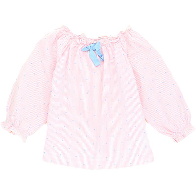 Blouse à manches longues de seconde main en coton pour bébé fille de 6 mois - photo recto