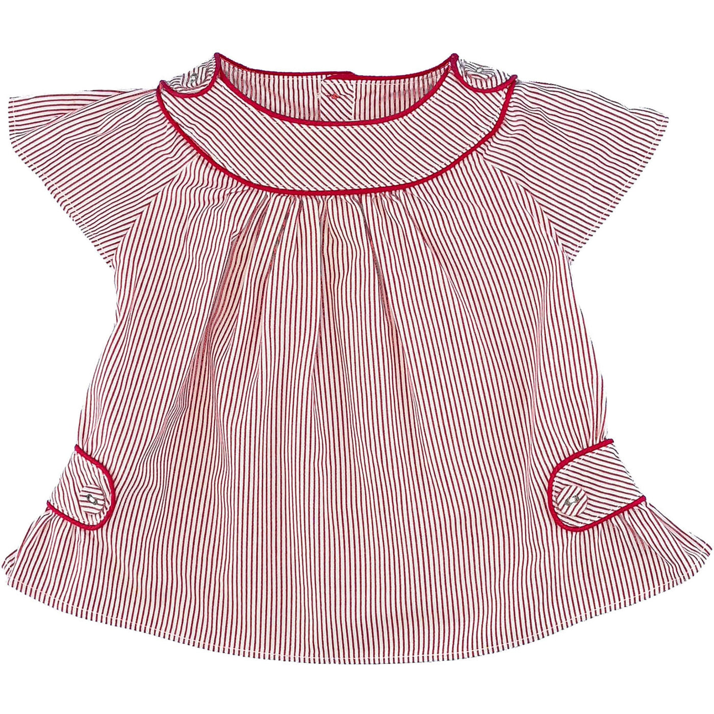 Blouse à manches courtes de seconde main en coton pour bébé fille de 6 mois - photo recto