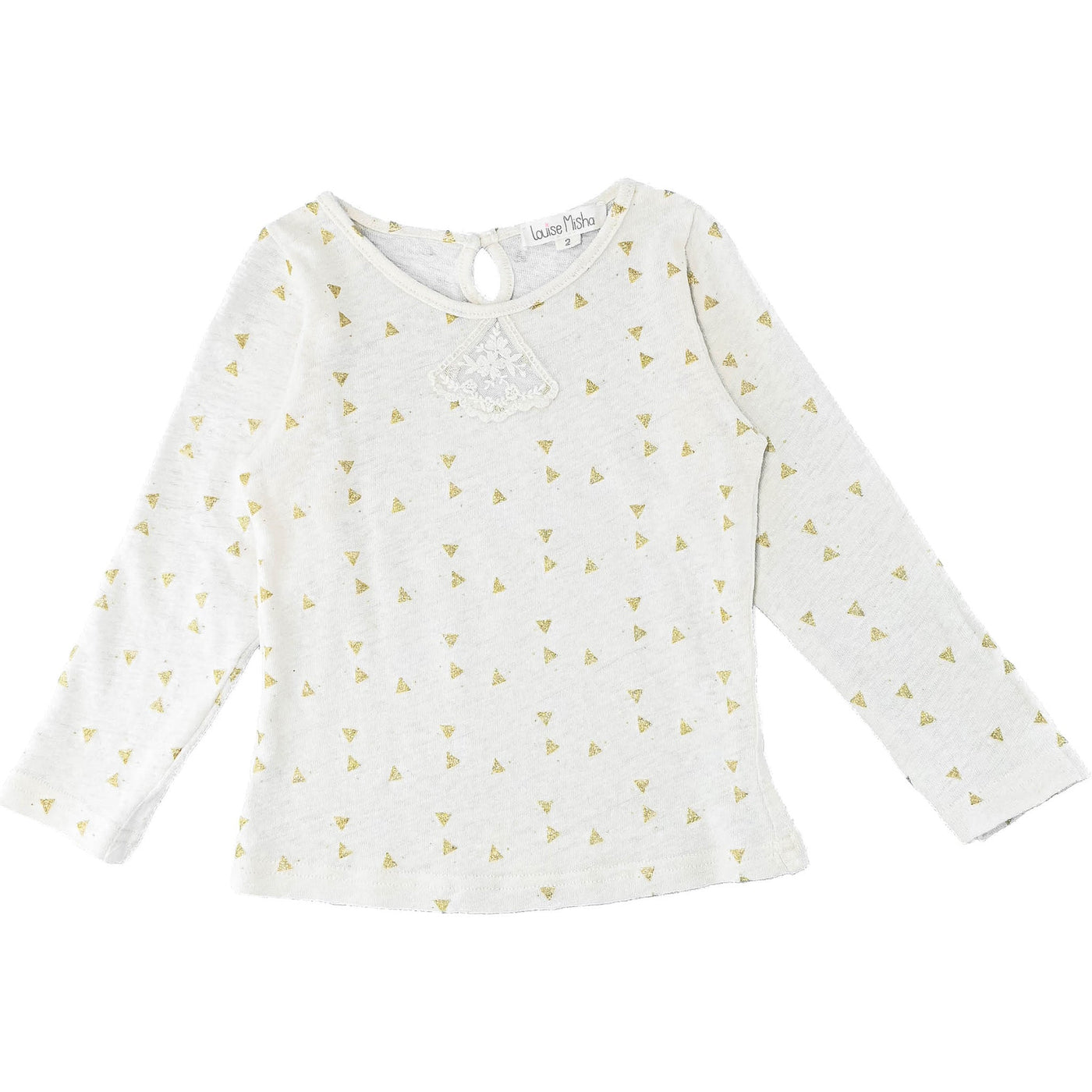 T-Shirt à manches longues de seconde main en coton et lin pour bébé fille de 24 mois - photo recto