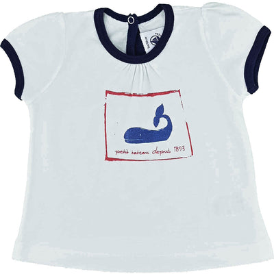T-Shirt à manches courtes de seconde main en coton pour bébé fille de 3 mois - photo recto