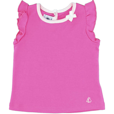T-Shirt à manches courtes de seconde main en coton pour bébé fille de 6 mois - photo recto