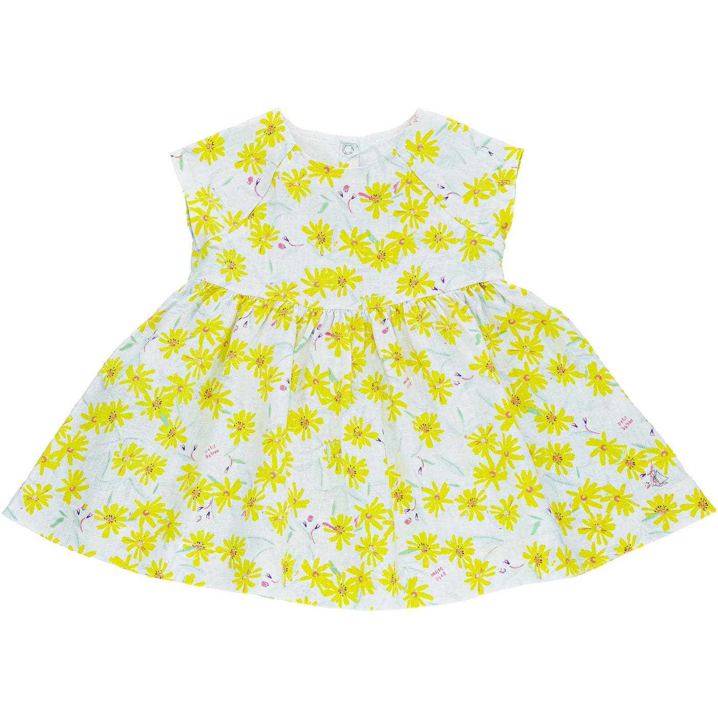 Blouse à manches courtes de seconde main en lin et coton pour bébé fille de 6 mois - photo recto