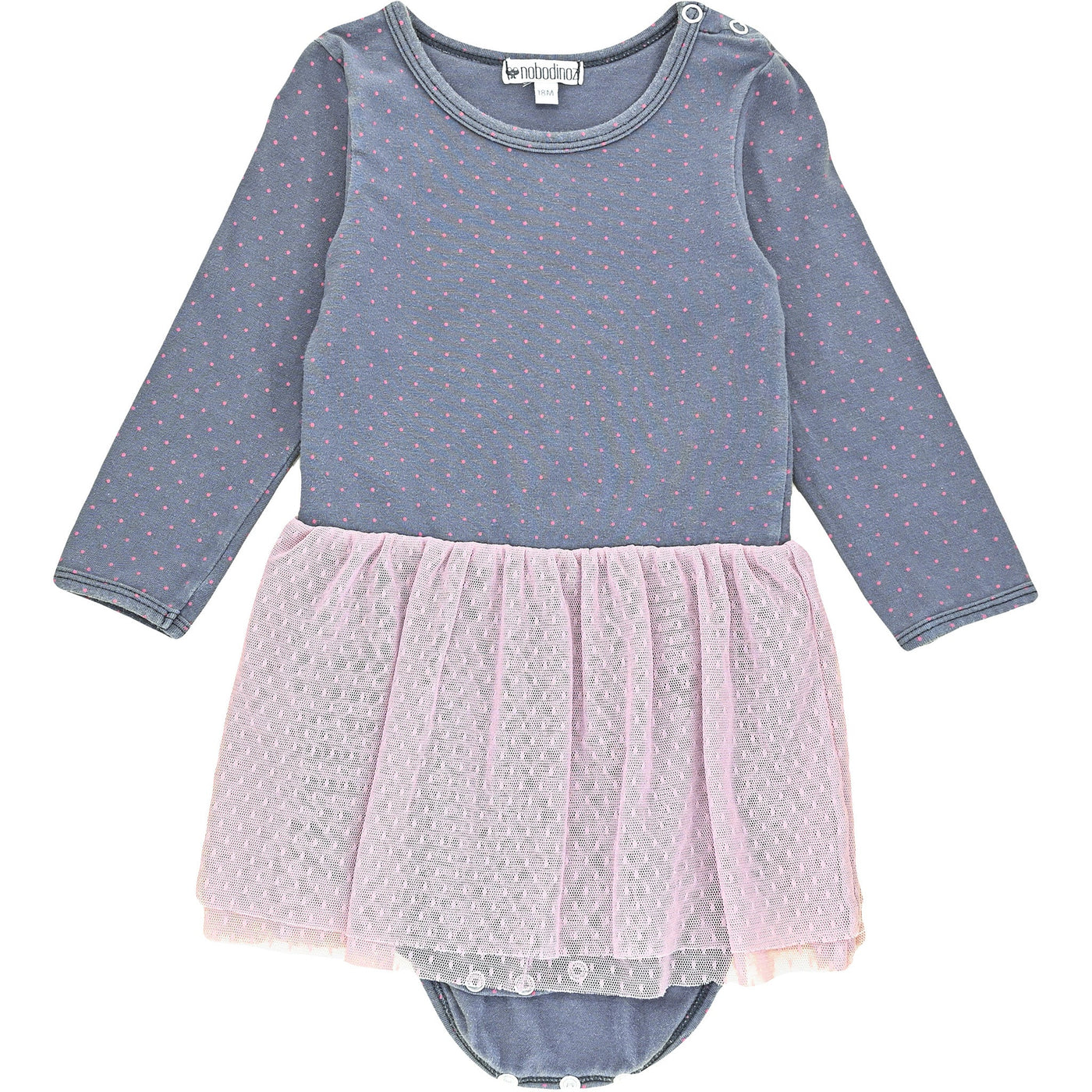Robe-body de seconde main en coton et élasthanne pour bébé fille de 18 mois - photo recto