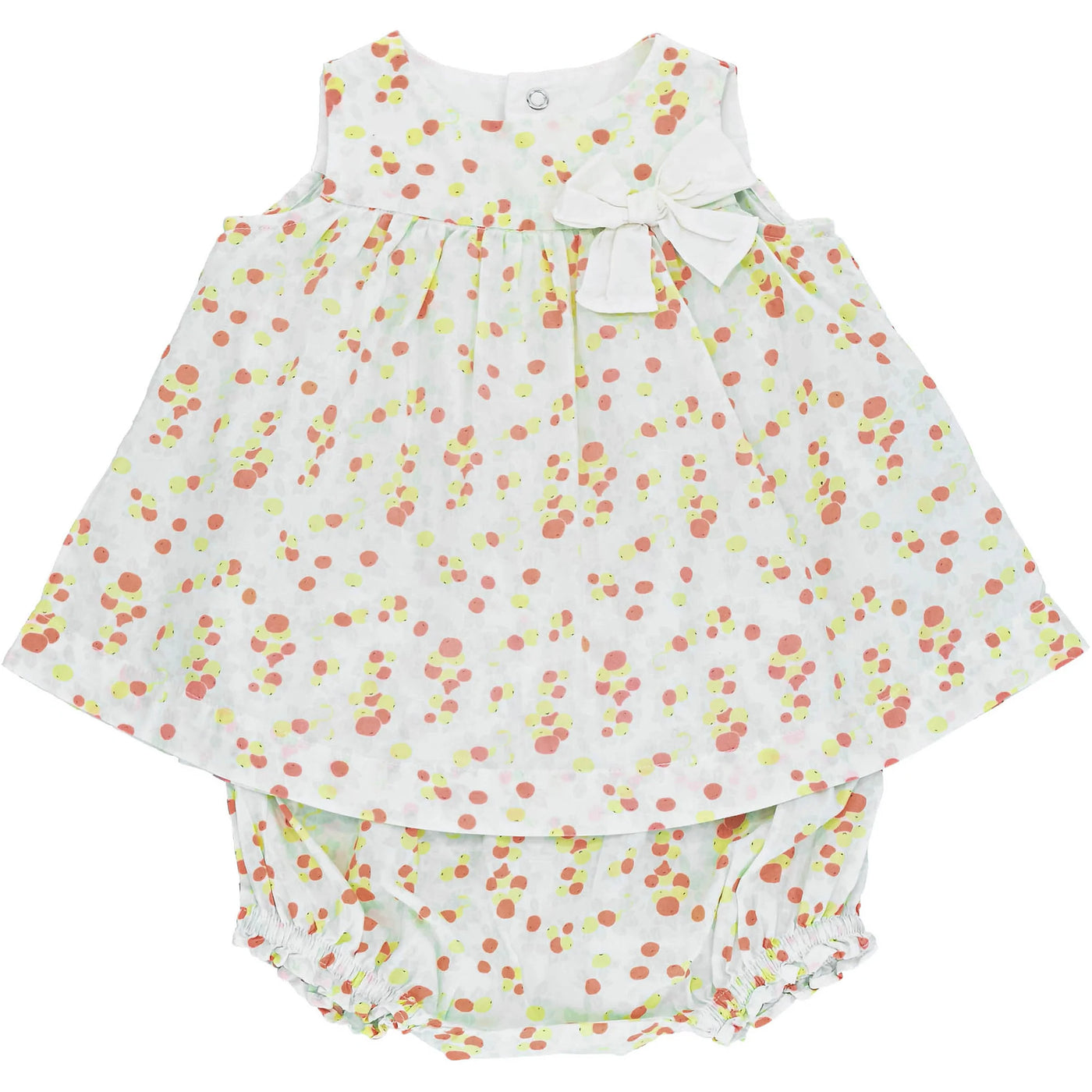 Robe avec bloomer de seconde main en coton pour bébé fille de 3 mois - photo recto