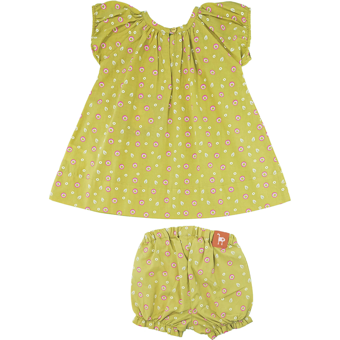 Robe avec bloomer de seconde main en coton bio pour bébé fille de 6 mois - photo verso