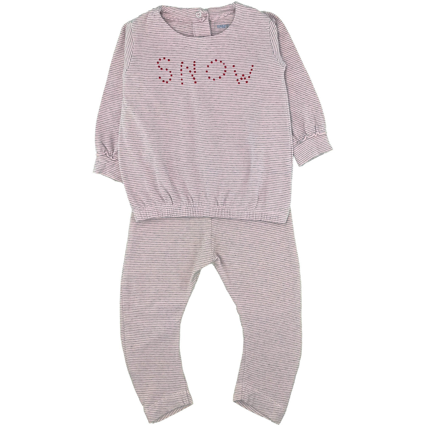 Ensemble  t-shirt à manches longues + legging de seconde main pour bébé fille de 6-9 mois - photo recto
