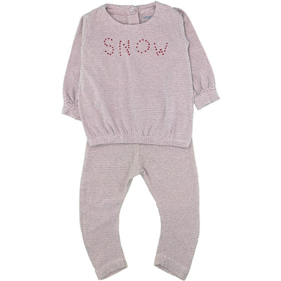 Ensemble  t-shirt à manches longues + legging de seconde main pour bébé fille de 6-9 mois - photo recto