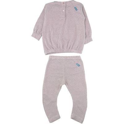 Ensemble  t-shirt à manches longues + legging de seconde main pour bébé fille de 6-9 mois - photo verso