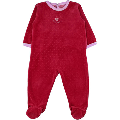 Pyjama de seconde main en velours pour bébé fille de 12 mois - photo recto