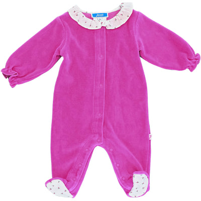 Pyjama de seconde main en velours pour bébé fille de 1 mois - photo recto