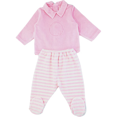 Pyjama de seconde main en velours pour bébé fille de 6 mois - photo recto