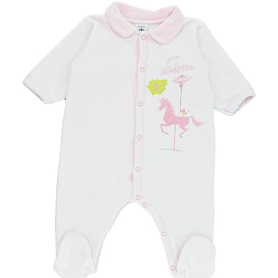 Pyjama de seconde main en velours pour bébé fille de 3 mois - photo recto