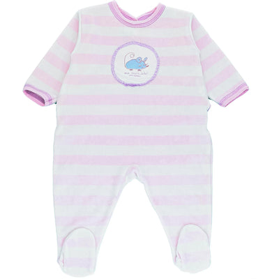 Pyjama de seconde main en velours pour bébé fille de 6 mois - photo recto