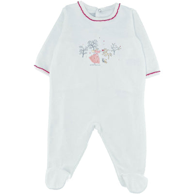 Pyjama de seconde main en velours pour bébé fille de 3 mois - photo recto