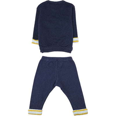 Ensemble  pull + pantalon de seconde main en coton pour bébéde 6 mois - photo verso