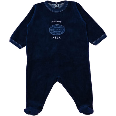 Pyjama de seconde main en velours pour bébé garçon de 1 mois - photo recto