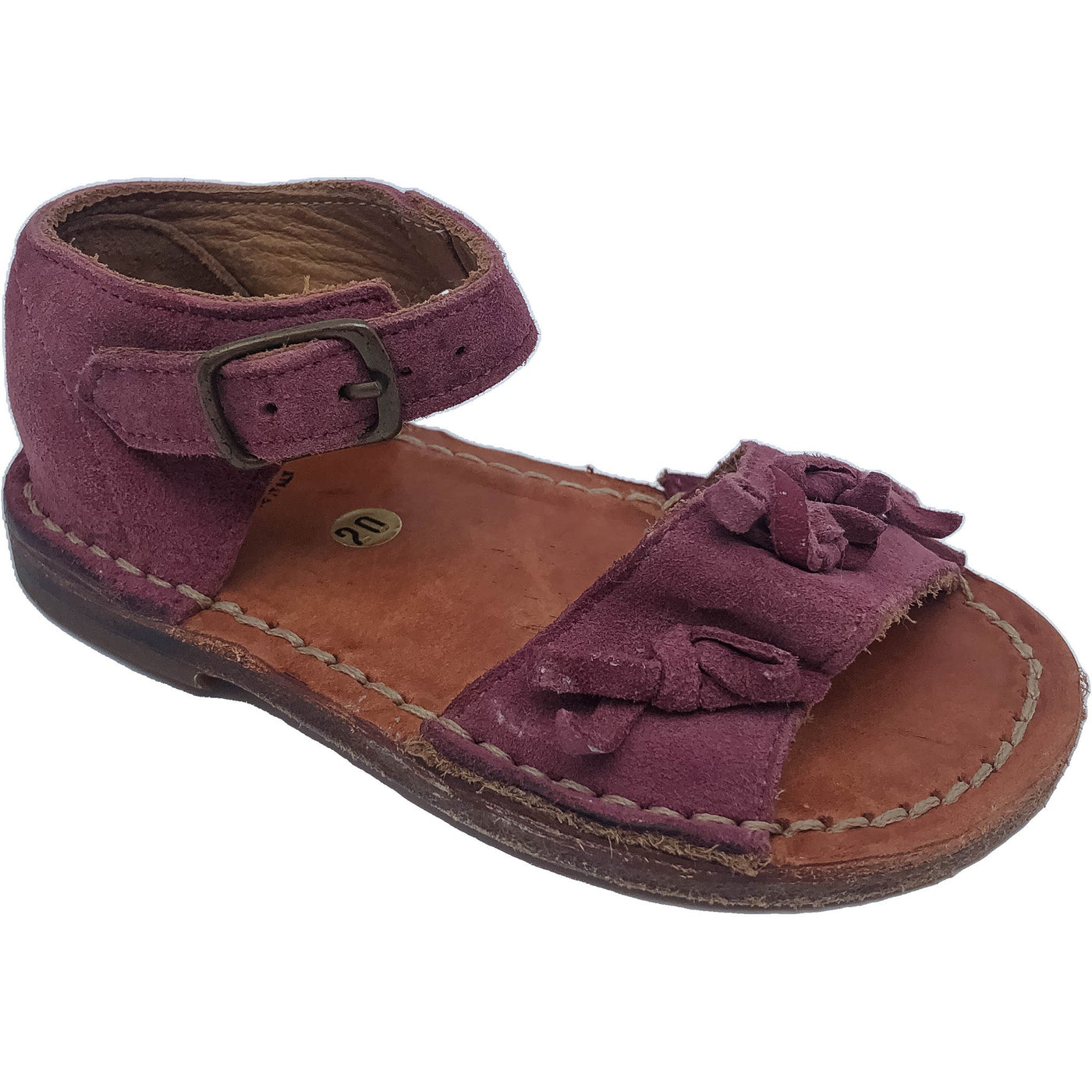 Sandales de seconde main en cuir pour bébé fille  - photo quarts