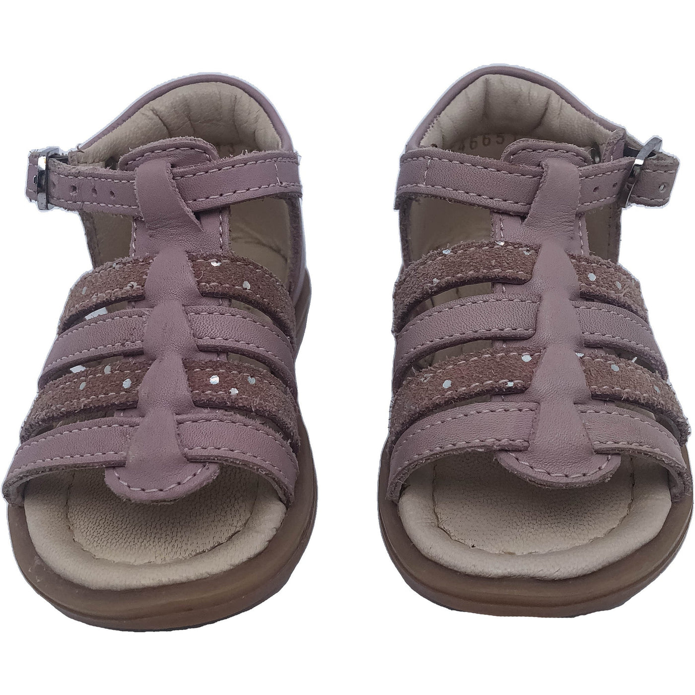 Sandales de seconde main en cuir pour bébé fille  - photo face
