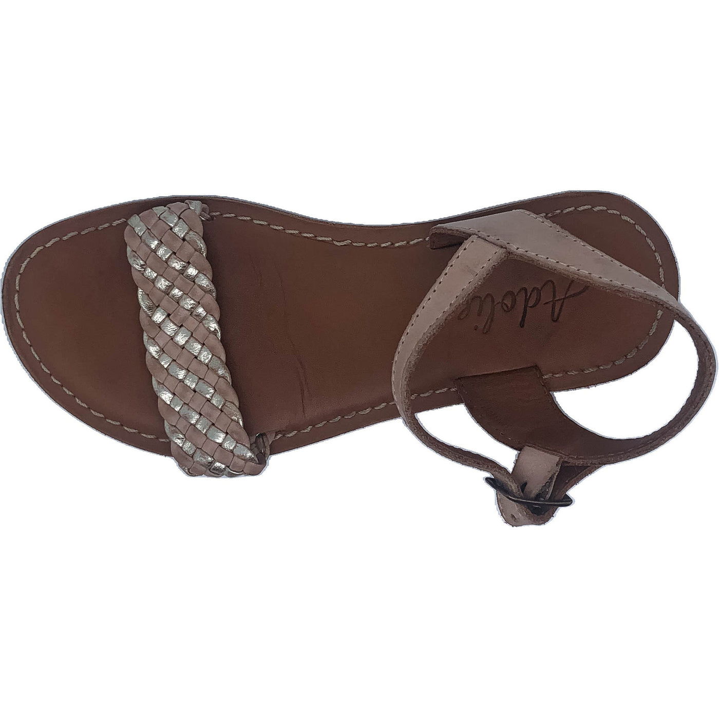 Sandales de seconde main en cuir pour enfant fille  - photo dessus