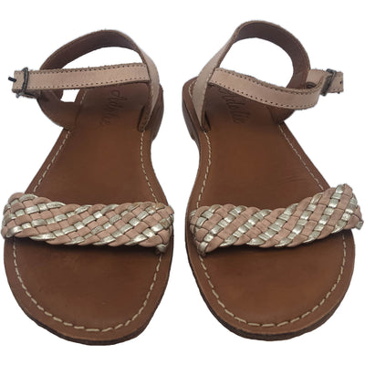 Sandales de seconde main en cuir pour enfant fille  - photo face